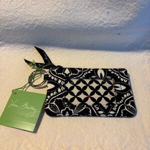 NWT Vera Bradley Zip ID Case Keychain Wallet Barcelona Pattern Clutch